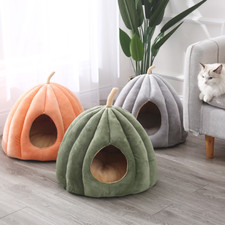 Plush Cat Small Dog House Bed Kitten Pet Igloo Cave Puppy Sleeping Cozy Cushion