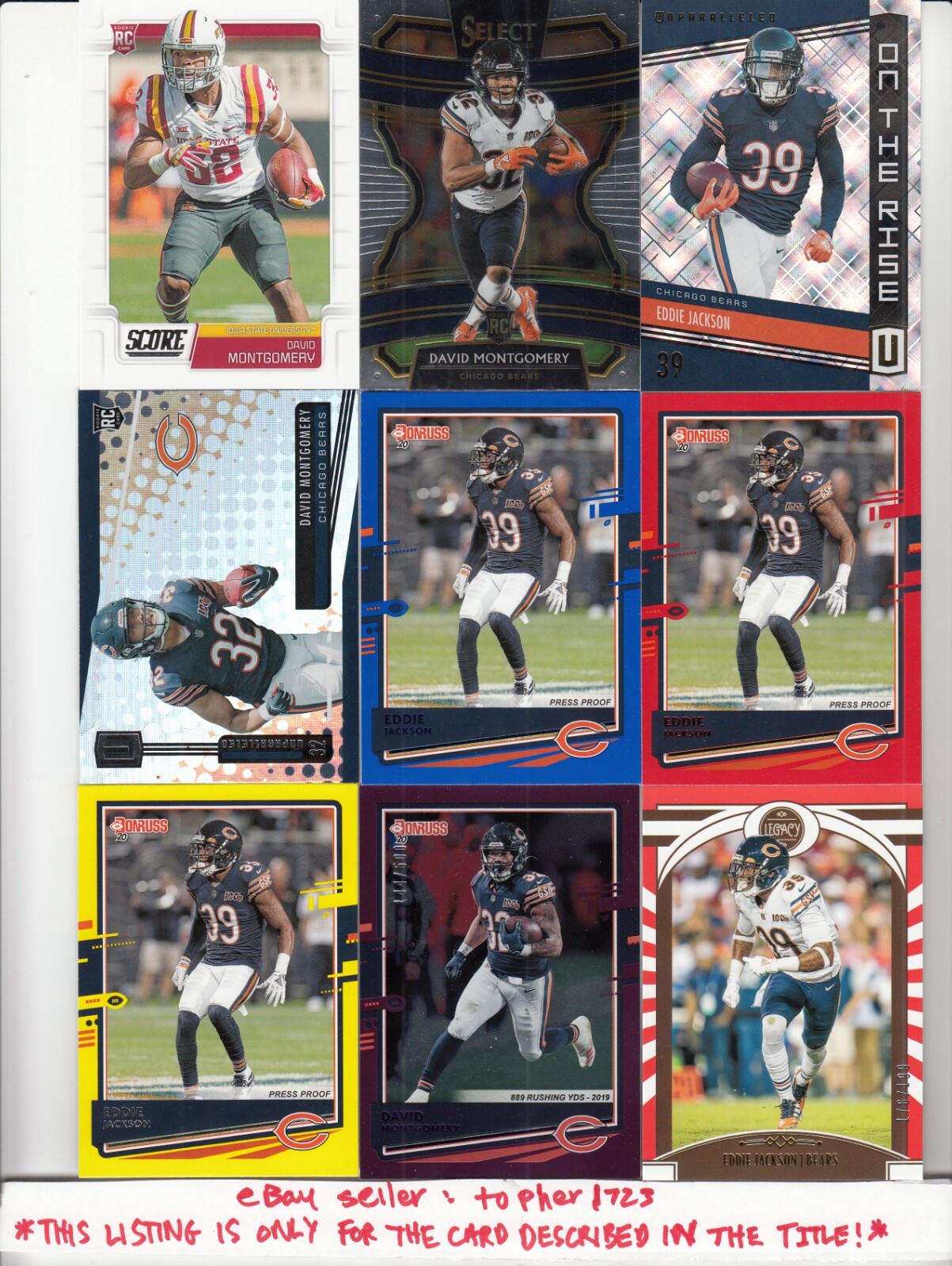 (TC) 2019 Select Concourse DAVID MONTGOMERY RC #27 Bears
