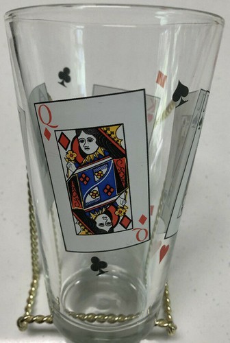 Vintage LUMINARC PLAYING CARDS Pint Beer Glass Ace, King, Queen, Jack - Picture 4 of 5