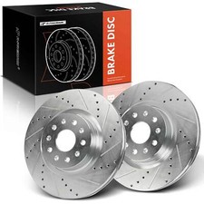 A-Premium 2Pcs Front Drilled Brake Rotors for Cadillac CT5 CT6 CTS Chevy Camaro