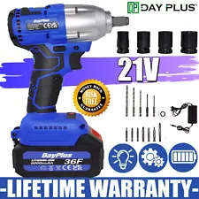 Cordless Brushless Impact Wrench Gun 1/2'' Driver 420Nm Li-ion Battery Powerful