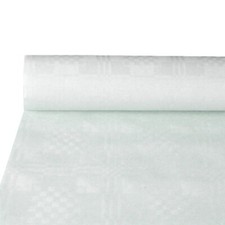 6 Papiertischdecke wei&szlig;, 100cm x 50m, Tischdecke Damast