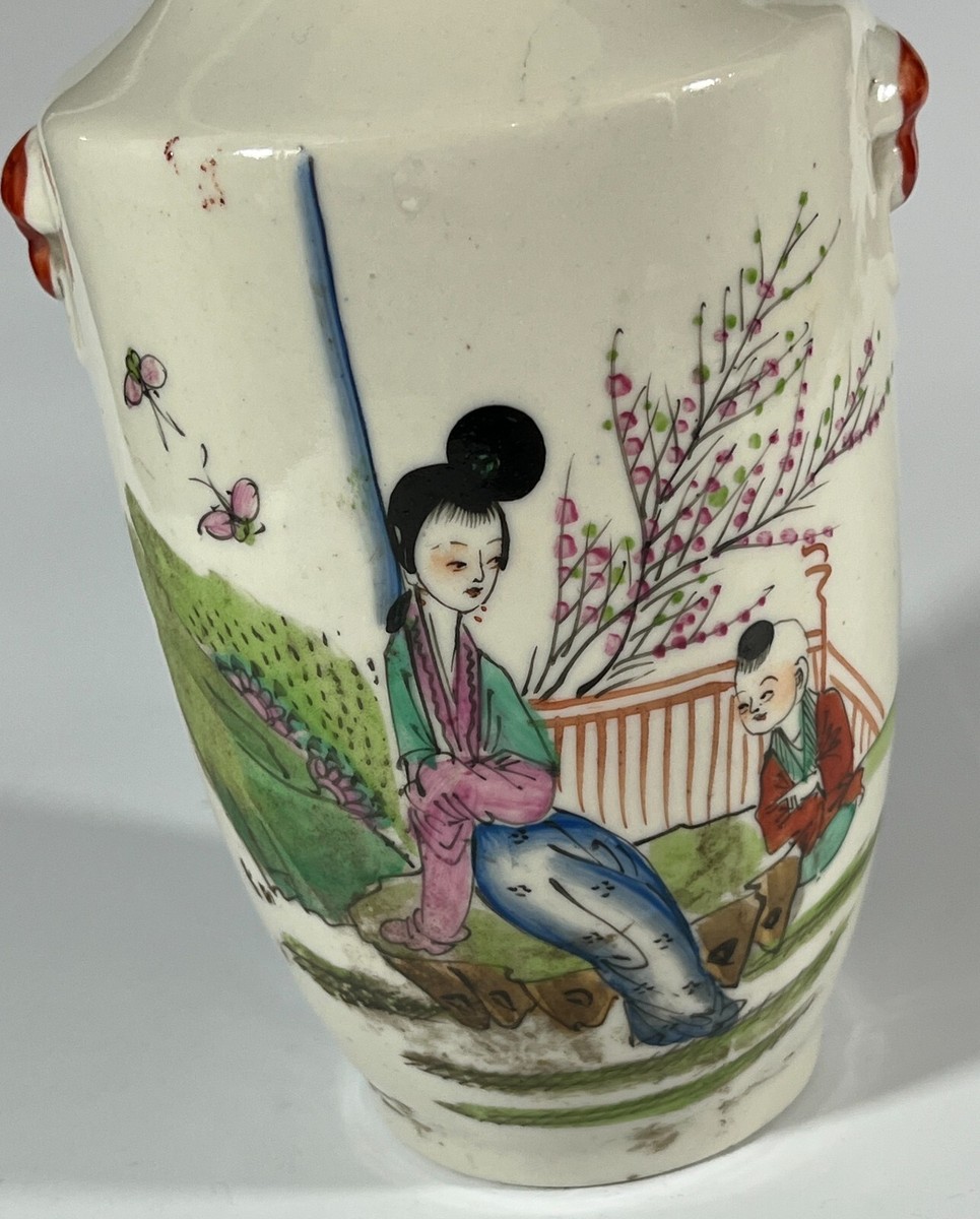 ローズファミリー Small Chinese Famille Rose Porcelain Ink Box With Studio
