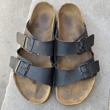 BIRKENSTOCK Sandals ARIZONA Leather BLACK Unisex Size  Read