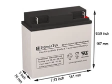 12 Volt 18 Amp APC SUA48XLBP Replacement battery by SigmasTek