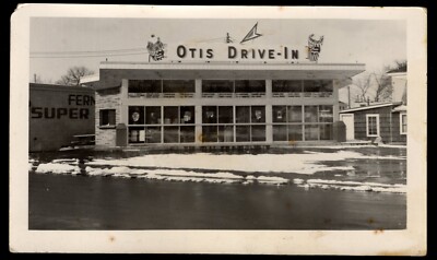 Old photo OTIS DRIVE-IN SNACK BAR IN WINTER, MADISON, SOMERSET COUNTY, MAINE