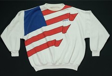 Rare Vintage ADIDAS Olympics USA Flag Spell Out Trefoil Crewneck Sweatshirt 90s