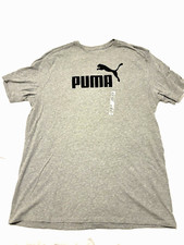 PUMA Logo Men's Short-Sleeve Tee - Grey, Size XL