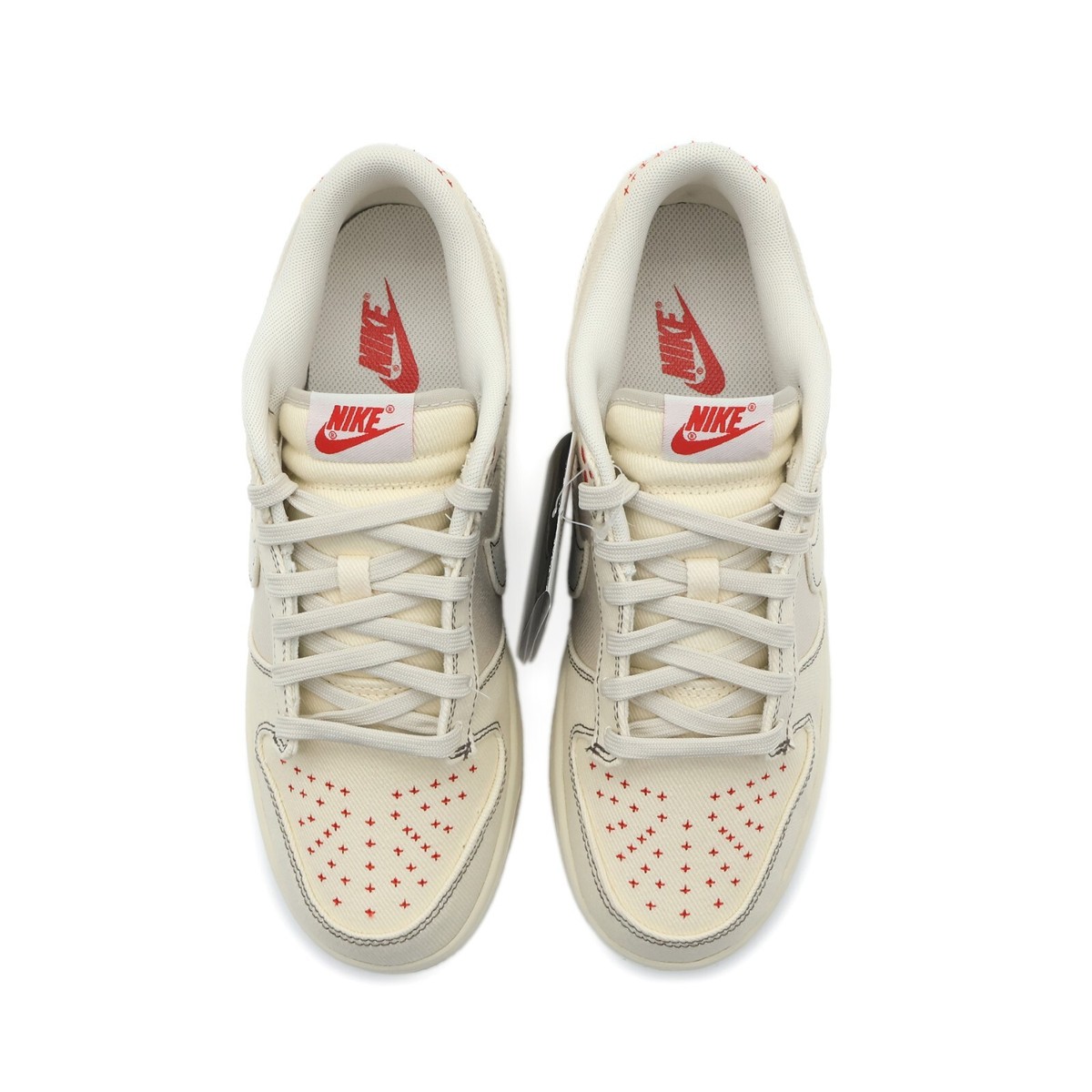 DV0834-100 Nike Dunk Low Sashiko Denim Light Orewood Brown White