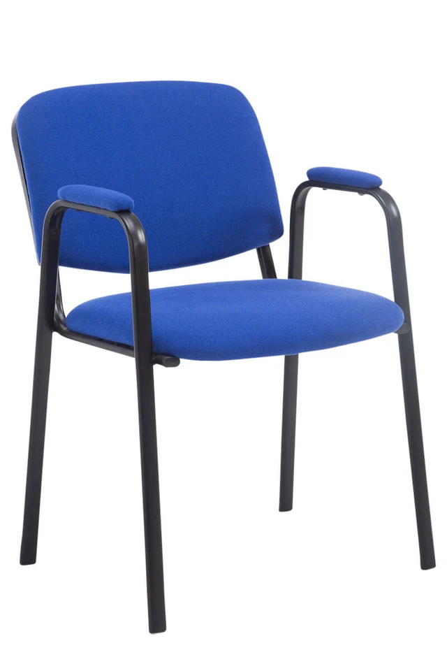 Chaise de visiteur Ken Pro en Tissu avec Accoudoirs Pieds en Métal Dossier haut - Photo 1/1