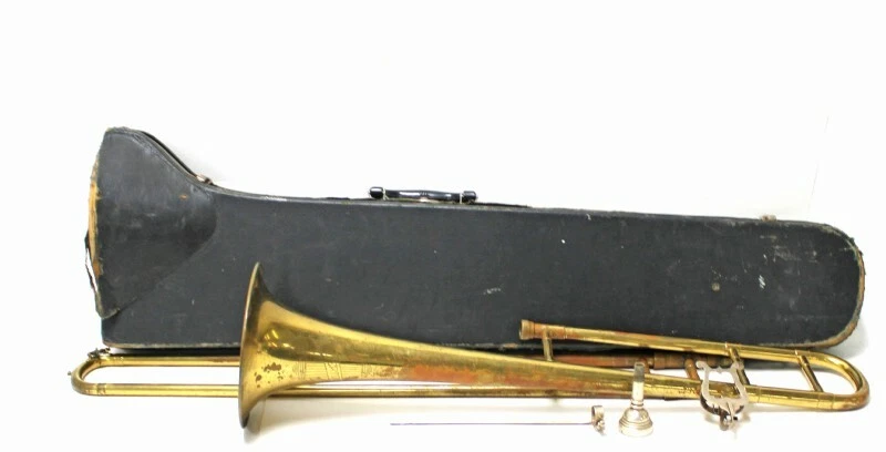 Silvertone Trombone USA with mouthpiece case good condition