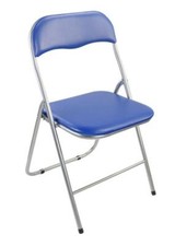 Modern Folding Square Chair Padded Seat Metal Frame Portable Chair Kitchen Home