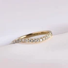 Half Pave Round Cut Moissanite Wedding Matching Band Ring 14k Yellow Gold Plated