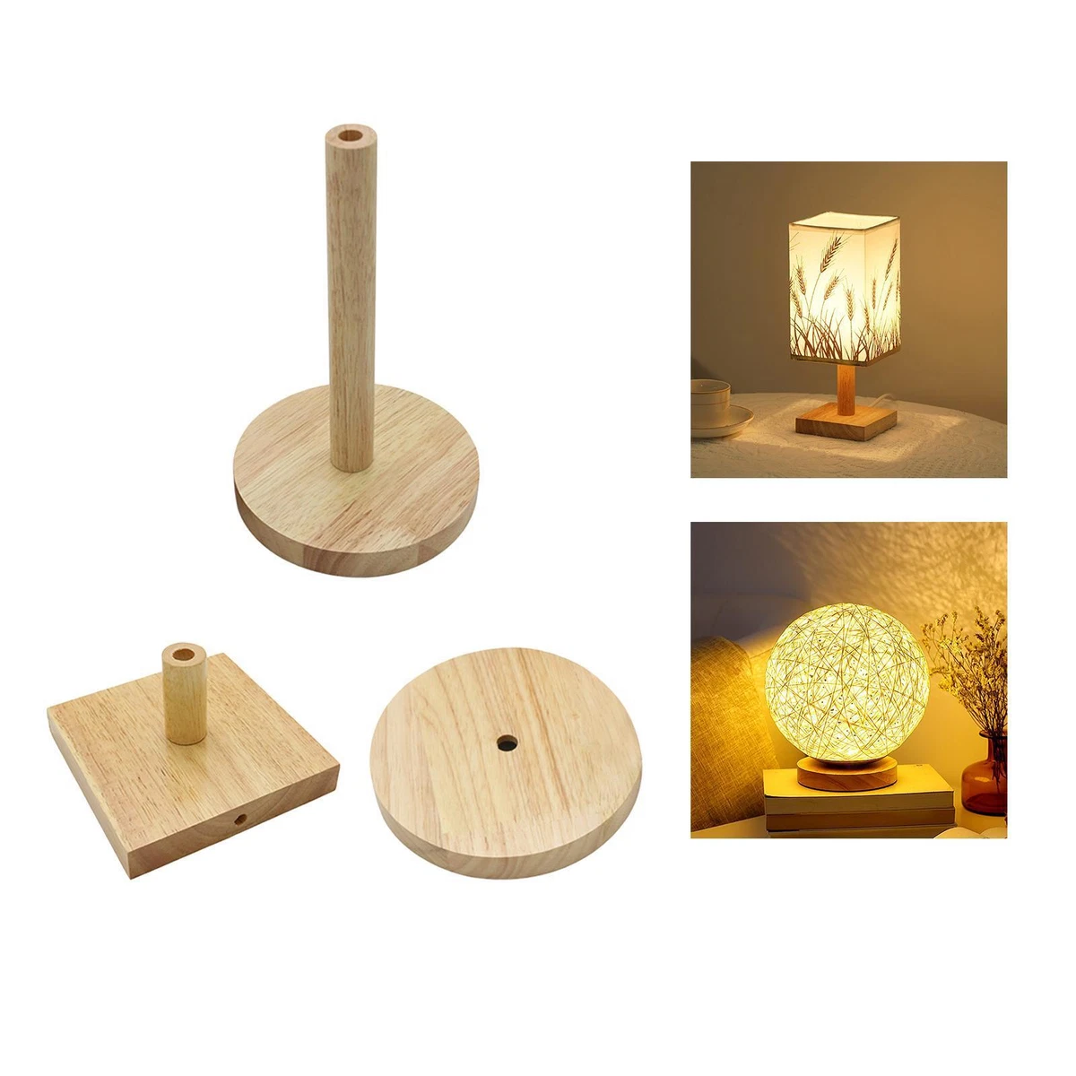 Wooden Table Lamp Base Fitments Replacement Parts Durable Decorative Modern Easy
