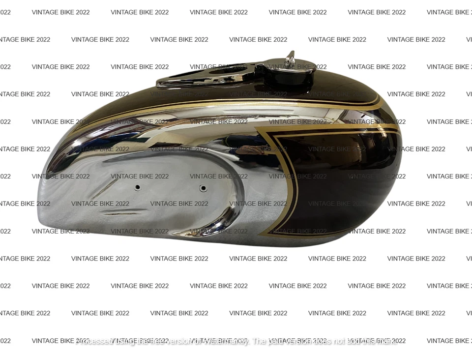 Triumph T90 5T Speed Twin Chrome Maroon 油箱 1948 带盖水龙头/适合 — 第 2/4 张图片