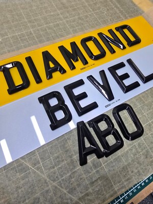 4D Diamant abgeschrägtes Nummernschild Buchstaben Kennzeichen Buchstaben Schilder