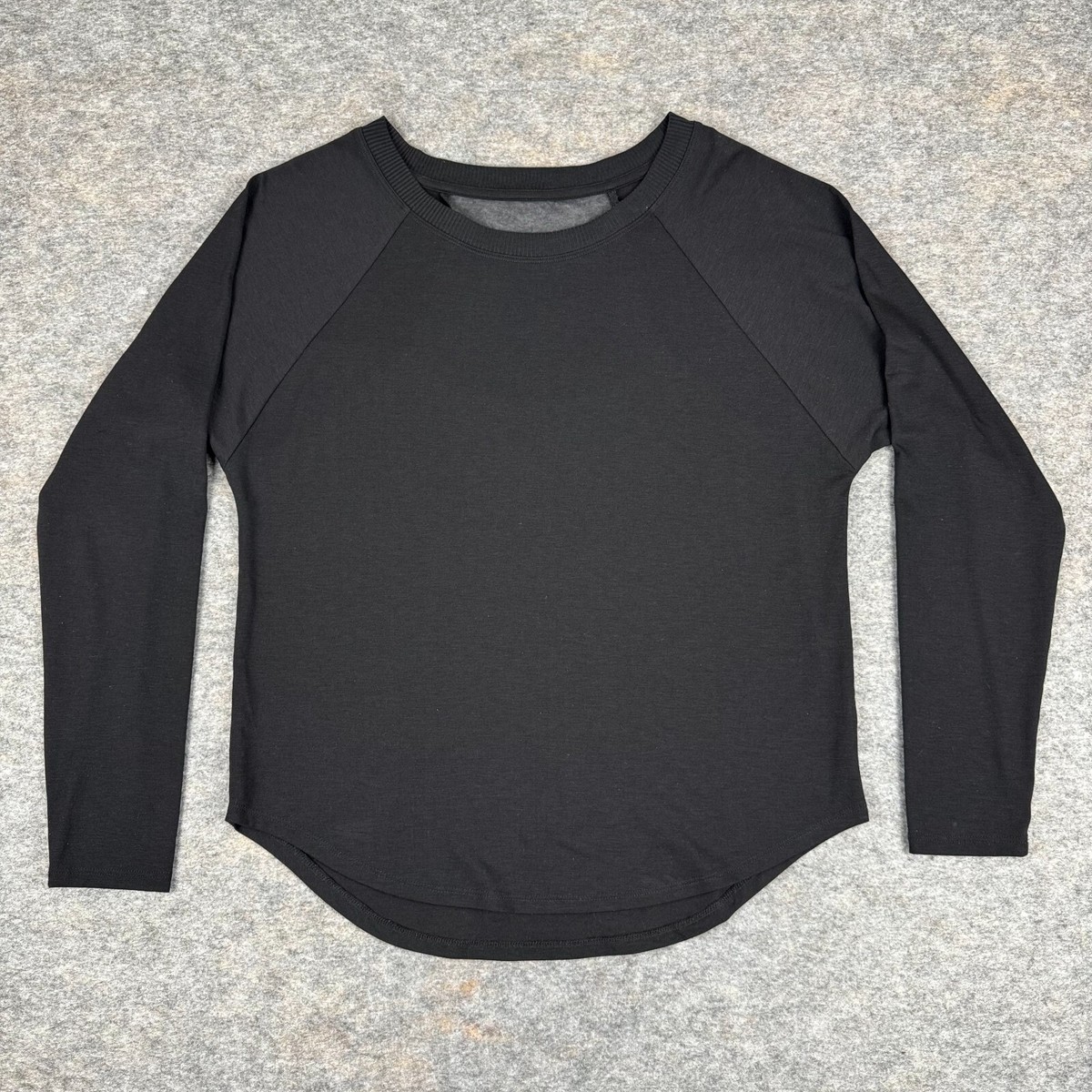 Athleta Topanga Mesh Back T-Shirt Long Sleeve 352818 Black Womens