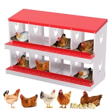 ✅8 Holes Chicken Nesting Box Nesting Boxes for Chicken W/Bracket Legs Laying Box