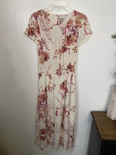 A New Day S Floral Maxi Dress Short Sleeve Pockets NWOT Lined