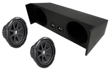 Kicker Jeep Wrangler YJ & TJ 87-06 43C104 10" Sub & JEEP2X10RL Dual 10" Sub Box