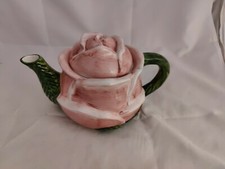 Unusual Pink Rose Novelty Teapot Unknown Age
