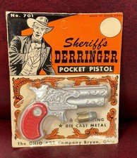 1950  s Sheriffs Derringer Pocket Toy Pistol Ohio Art NOS 701