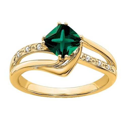 K18PG Emerald Diamond Ring 0.93ct D1.05ct - Auth free shipping