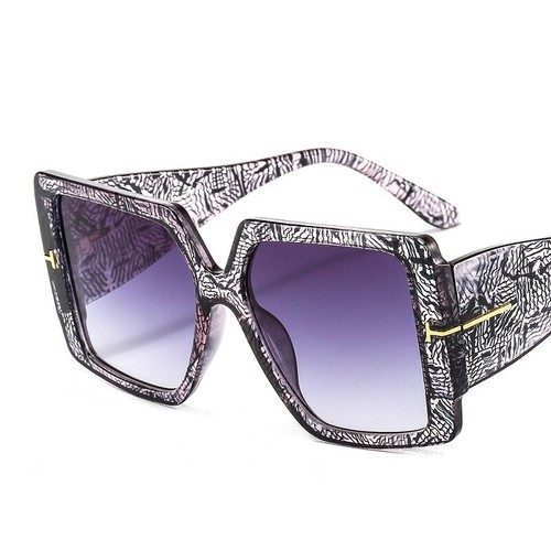 Rectangle Sunglasses For Women Eye Catching Pattern Color Frame Design Accessory - Picture 23 of 26