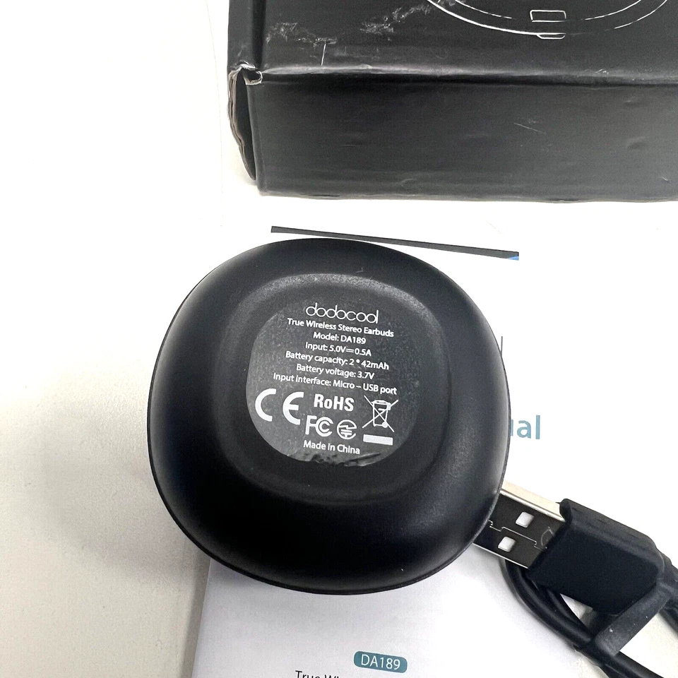 Fones de ouvido dodocool True Wireless com microfone fones de ouvido esportivos fone de ouvido preto - Imagem 3 de 4