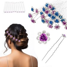 UHONEMY 30pcs Bridal Wedding Hair Pins with Crystal Rose Flower Crystal