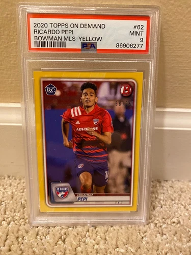 2020 Topps on Demand Bowman MLS Ricardo Pepi #62 Yellow Rookie 58/75 PSA 9 Mint