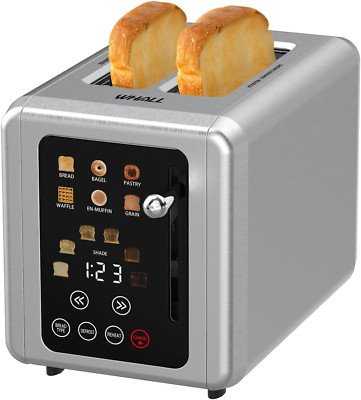 Touch Screen Toaster 2 Slice, Stainless Steel Digital Timer Toaster, 6 Bread Typ