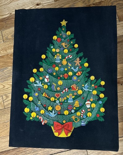 Vintage Painted Tri Chem Wall Hanging Christmas Tree 24x18” Black ...