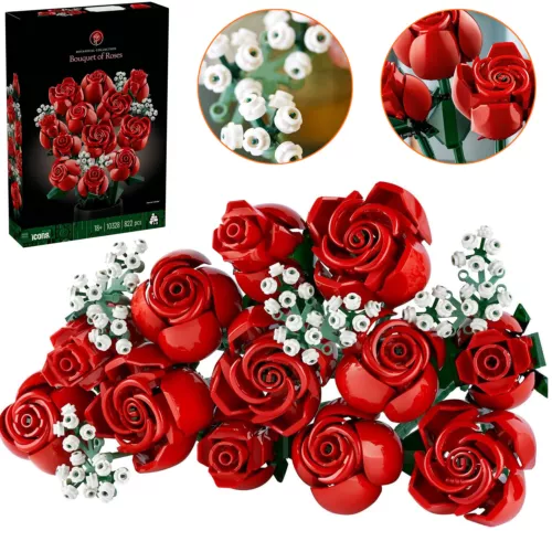 Rosen Bausatz Rosenbausteine Blumen Baustein Set Rosen Blumenstrauß Baukasten