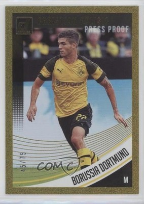 2018-19 Panini Donruss Press Proof Gold 45/75 Christian Pulisic #66 05bt