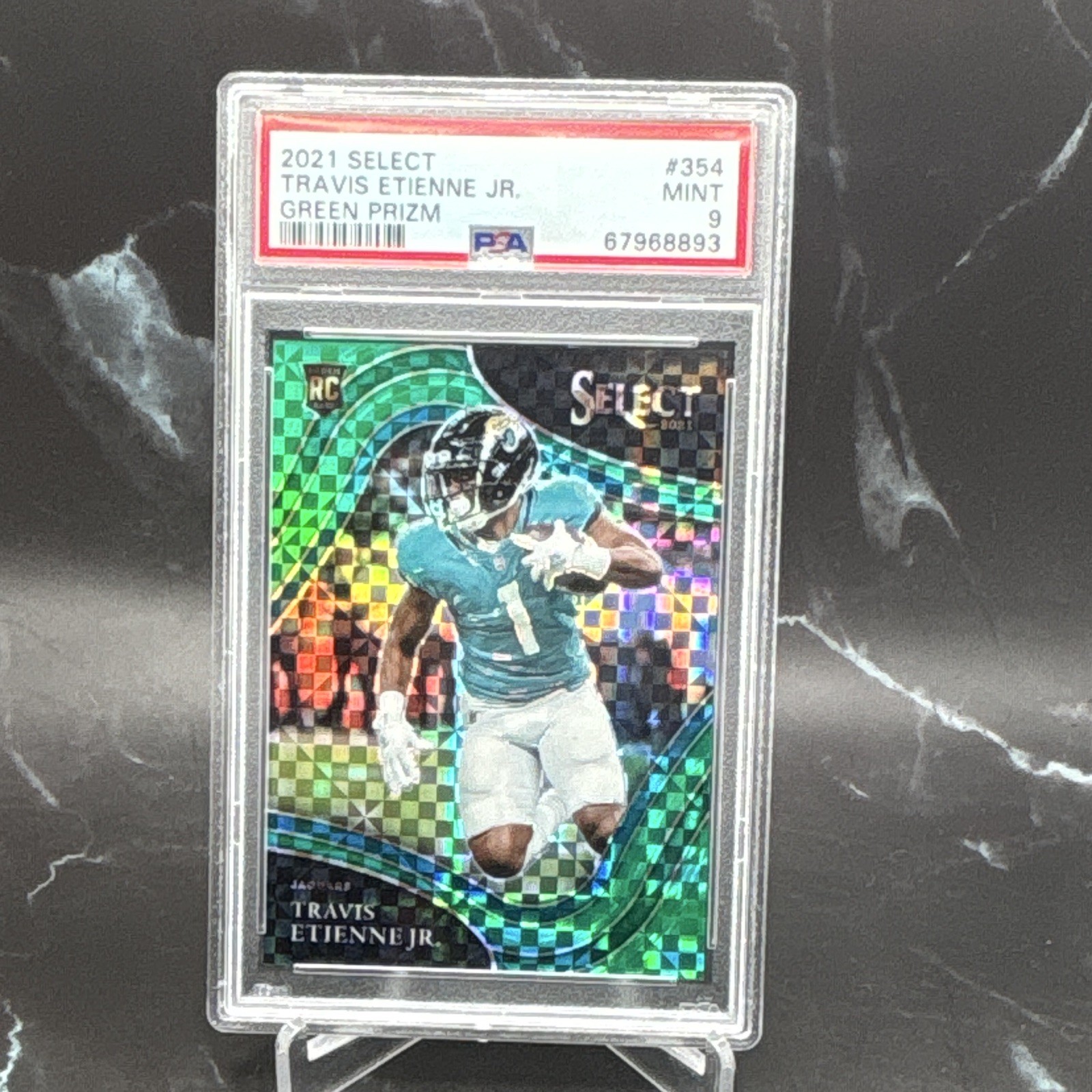 2021 Panini Select Travis Etienne Jr. Field Level Green Prizm /5 #354 RC