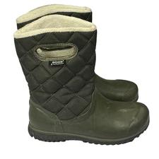 BOGS Juno Mid Boots Womens Sz 6/37 Olive Green Waterproof Rain Mud Garden Lined