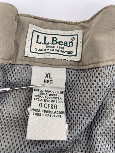 L.L. Bean Shorts Mens XL Tan Olive Light Performance Belted Nylon Hiking Outdoor - Picture 7 of 10