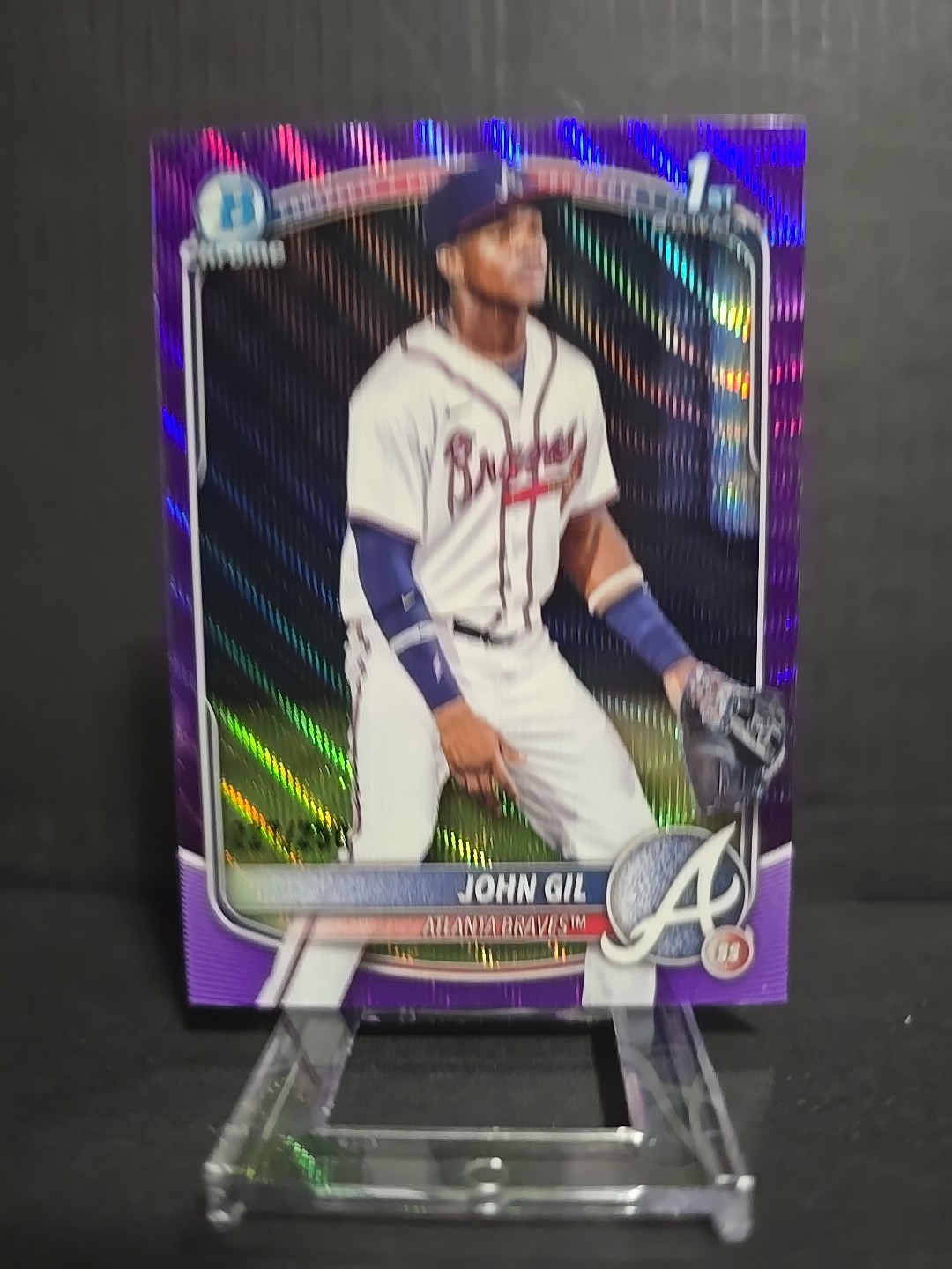 2025 Bowman Chrome - Prospects John Gil #BCP-172 Purple Wave 227/250 1st Bowman