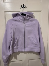 Lululemon Scuba Hoodie Womens Size XS/S Lavender Full Zip Cropped Relaxed Fleece