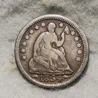 1854 ARROWS ~ SEATED LIBERTY HALF DIME ~ SOLDER ON REVERSE