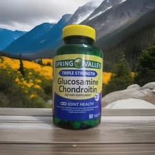 Spring Valley Triple Strength Glucosamine Chondroitin 80 Tablets Exp 4/28