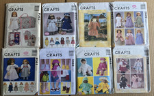 Lot of 8 McCall's Crafts 18" doll clothes. uncut. P362 8555 P361 7934 2609 3473