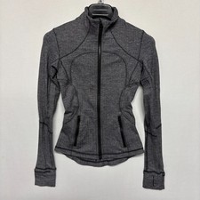 Lululemon Women Define Jacket Size 2 Herringbone Gray Full Zip C131 -8