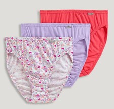New Jockey Women's size 6 Underwear Elance Cotton French Cut 3 Pack Lilac Coral