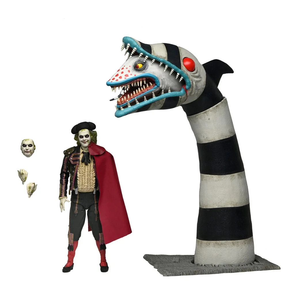 Beetlejuice 2 figurines articulées Matador et Sandworm avec accessoires interchangeables