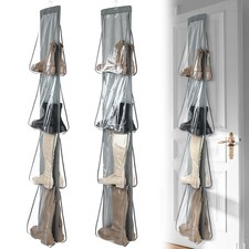 Windyun Sets 16 Large Clear Pockets Fabric Dual Sided Hanging Large, Gray