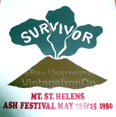 vtg Mount St Helens Volcano Seattle Washington Eruption t-Shirt Iron-On Transfer