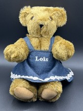 Authentic Vermont Teddy Bear Jointed Appendages Lois Denim Dress Daisy 12"