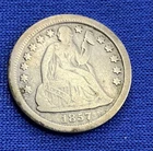 1857 US Seated Liberty Dime 90% Silver Very Fine Condition Variety 2 Resumed